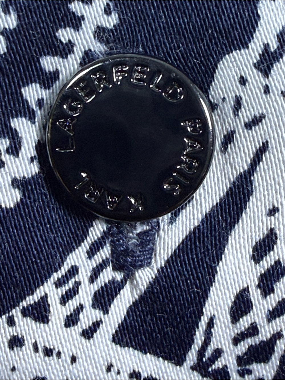Karl Lagerfeld Navy and White Printed Shirt Dress - Picture 6 of 8